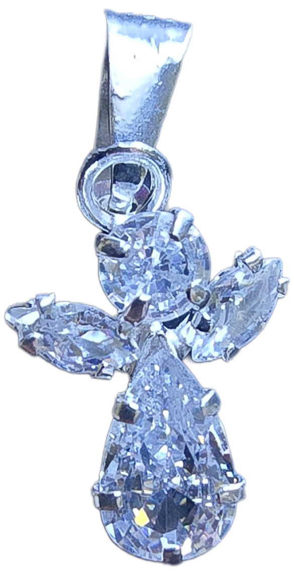 Angel Pendant — Zirconia & Sterling Silver