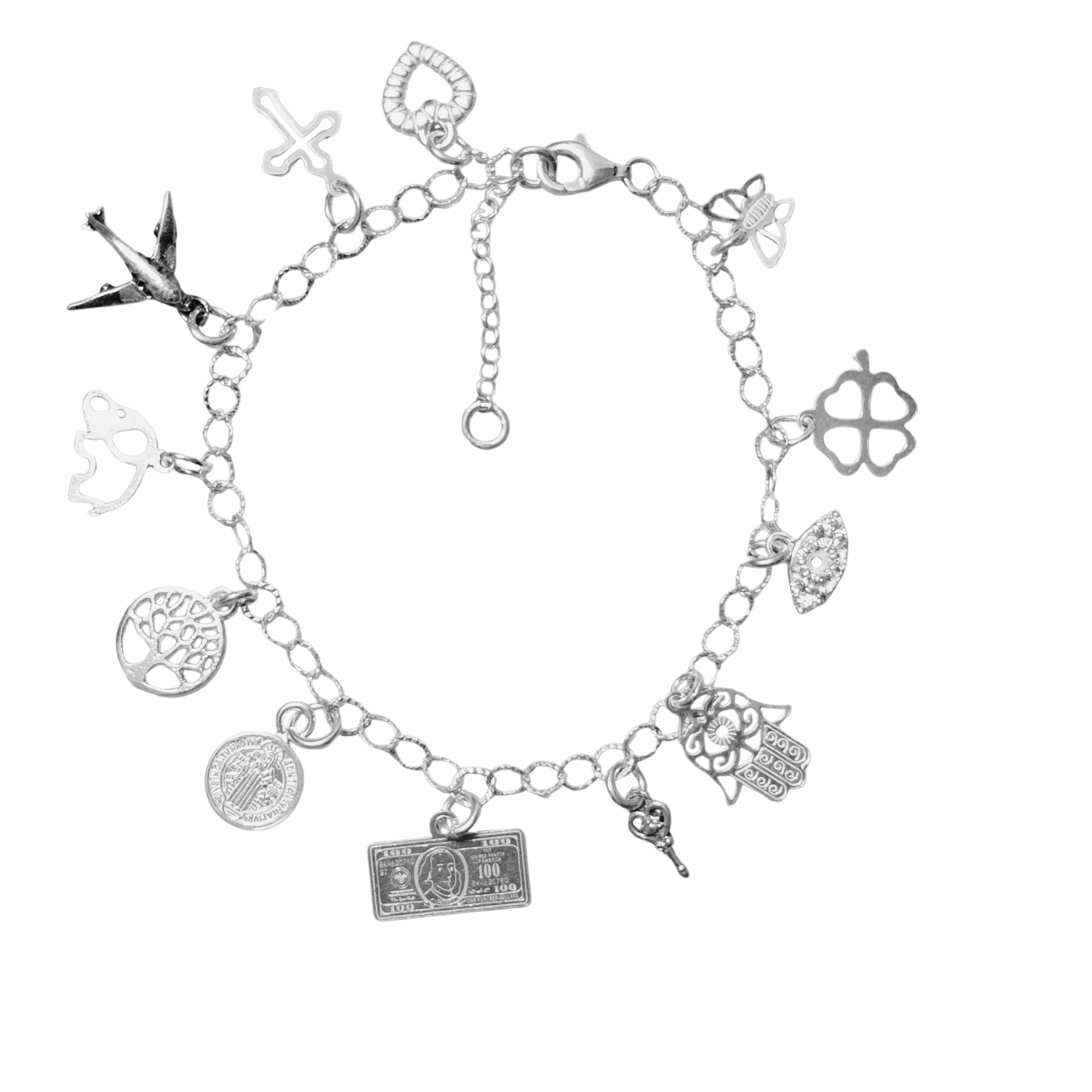 Sacred Symbols Charm Bracelet – Sterling Silver 925