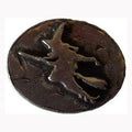 Witch on Broom pocket stone amulet