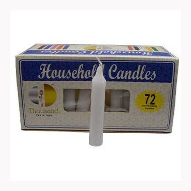 (set of 72) White 4" household candles