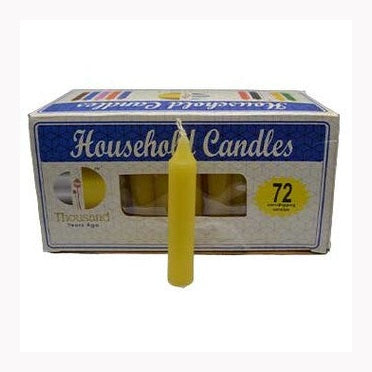 (set of 72) Yellow 4" household candles