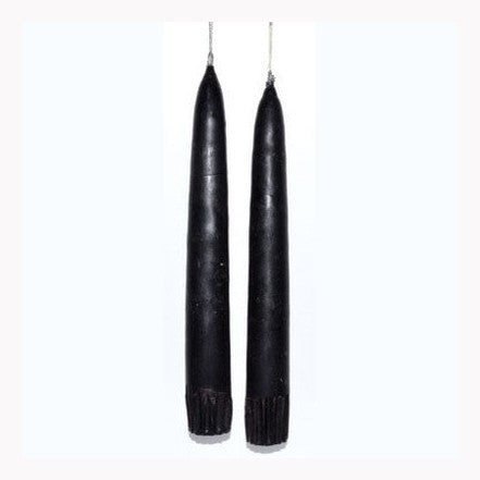 7" Black taper pair Candle