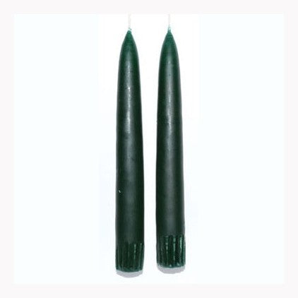 7" Dark Green taper pair Candle