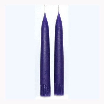 7" Purple taper Candle pair