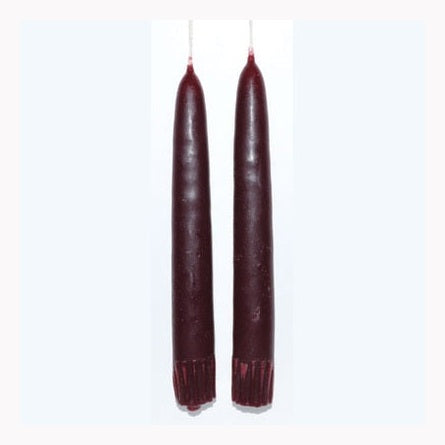 7" Dark Red taper Candle pair