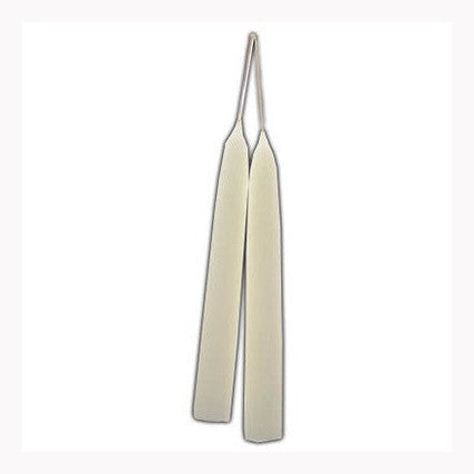 7" White taper Candle pair