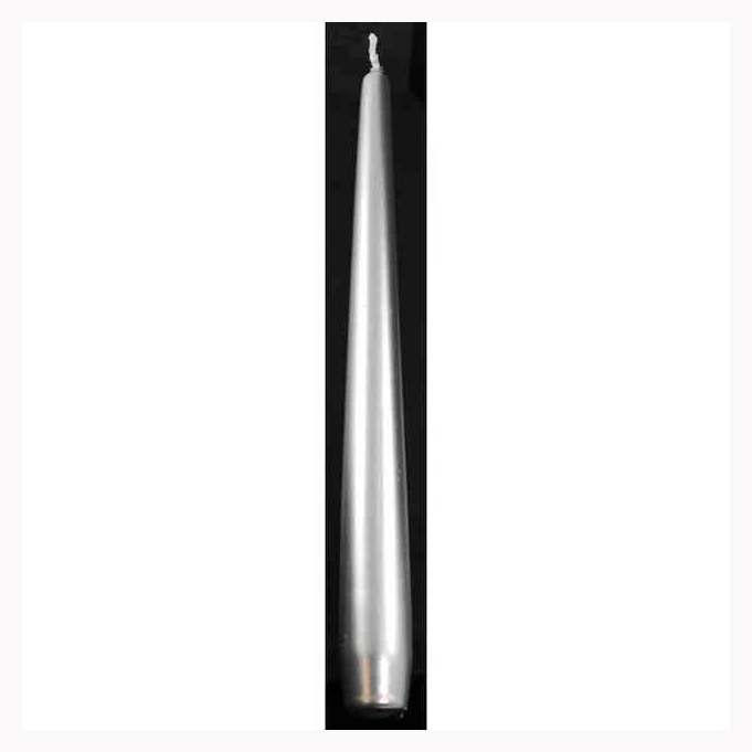 9" Silver taper candle