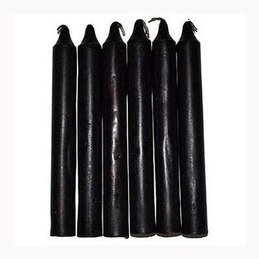 (set of 6) Black 6"  household  candle