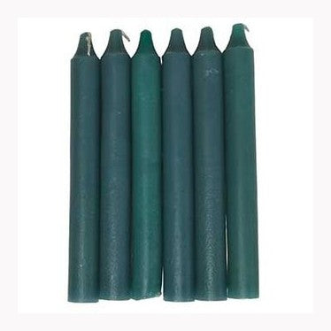 (set of 6) Green 6" household candle