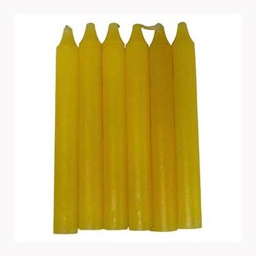 (set of 6) Yellow 6" household candle
