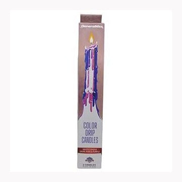 (set of 2) Pink, Purple Drip candles