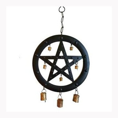 9 1/2" Black Pentagram wind chime