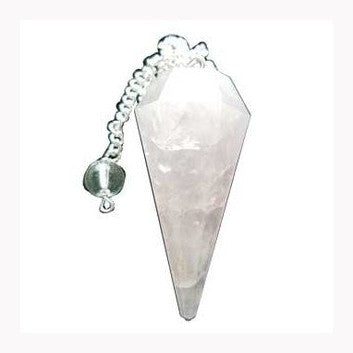 Péndulo de cuarzo rosa de 6 lados