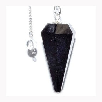 Péndulo de turmalina negra de 6 lados