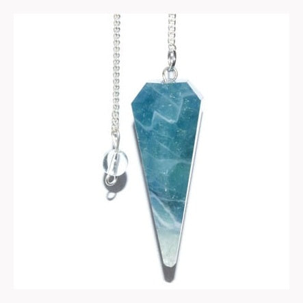 Péndulo de fluorita verde de 6 lados