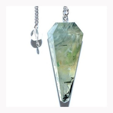 Péndulo de prehnita de 6 lados