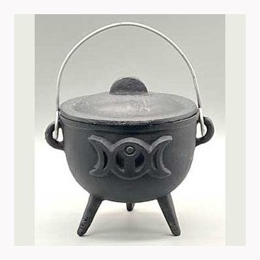 Caldero de hierro fundido Triple Moon de 4,5" con tapa