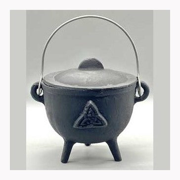 Caldero de hierro fundido Triquetra de 4,5" con tapa