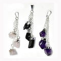 3 pc Rough pendant various stones