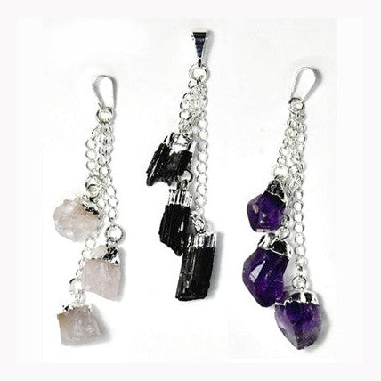 3 pc Rough pendant various stones