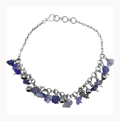 Moon & Star anklet (various stones)