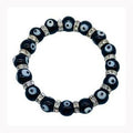 8mm Evil Eye, Black bracelet