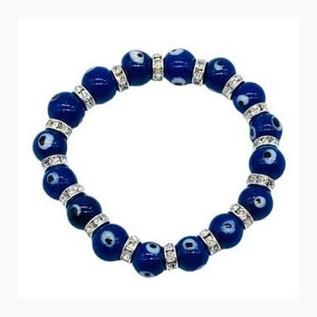 8mm Evil Eye, Blue bracelet