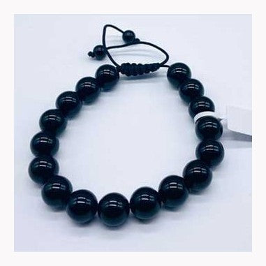 10mm Obsidian, Black bracelet