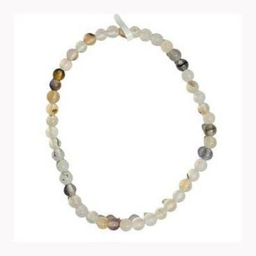 Pulsera de ágata blanca y negra de 4 mm