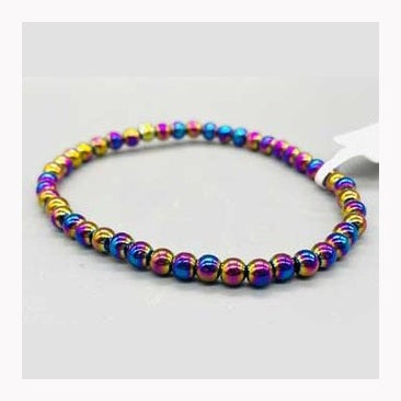 Pulsera de hematita arcoíris de 4 mm