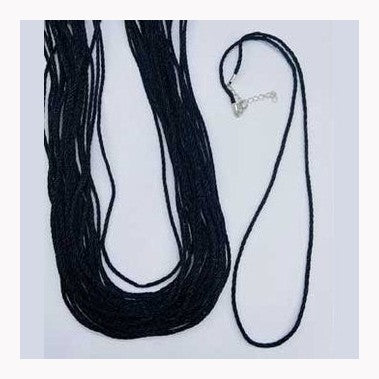 (set of 25) 24" Braided Necklace Black Cord 2mm