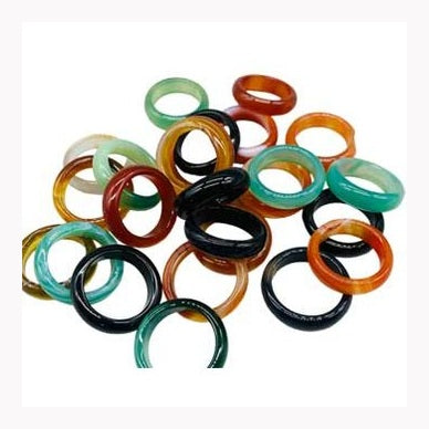 (set of 25) Agate, Banded rings