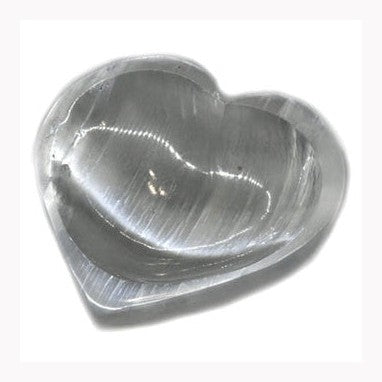 Cuenco de corazón de selenita de 4"