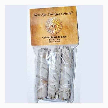 (juego de 3) Barra para difuminar salvia blanca de 3 a 4 pulgadas de salvia blanca