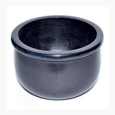 Cuenco de adivinación/recipiente para sahumar de piedra negra de 3"