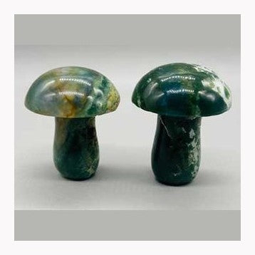 (set of 2) 1 3/4" Mushroom Moss Agate