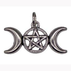 1 1/8 Triple Moon Pentagram amulet