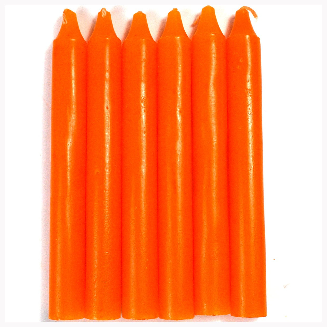 (set of 6) Orange 6" household candle