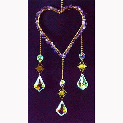 17" Amethyst Heart sun catcher