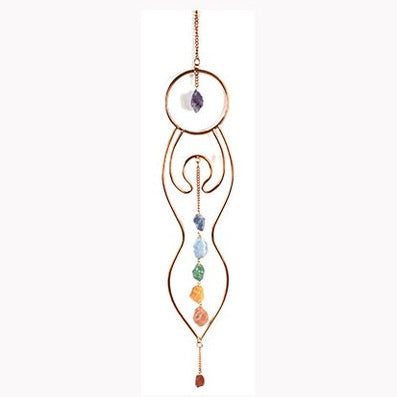 19"x 3" Goddess with Charka Stones wall hanging