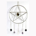 15"x 6" Pentagram with Stones wall hanging
