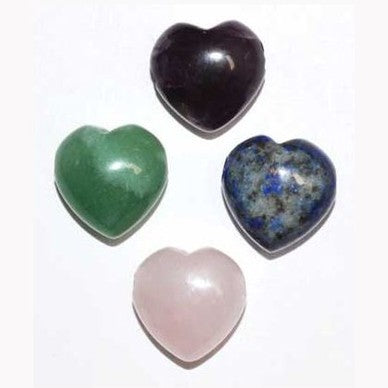 (set of 12) 15mm Heart Beads various stones