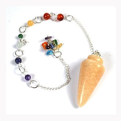 Moonstone, Peach 7 Chakra pendulum