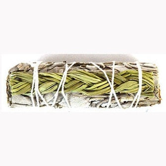 Barra para sahumar de salvia blanca y hierba dulce de 4"